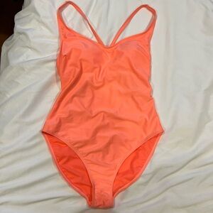 Peach one piece bathing suit